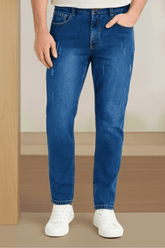 Classic Slim Fit Blue Denim Jeans for Men